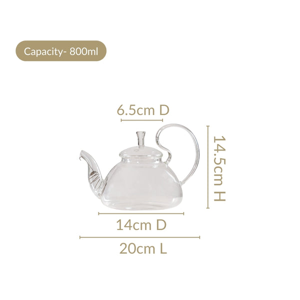 Vintage Glass Tea Pot 800ml